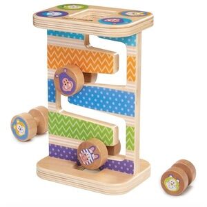 Melissa & Doug First Play Wooden Safari Zig-Zag Tower with one Rolling Piece